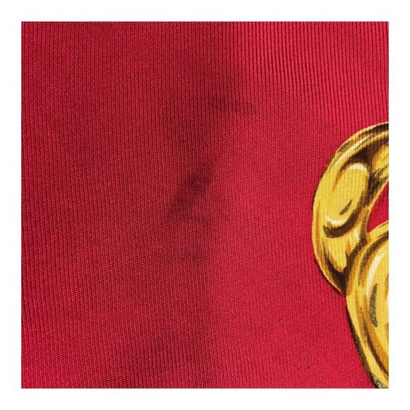 CHANEL Coco Mark Logo Red Chain Pattern Silk Scarf/Stole W/Box - Picture 14 of 16